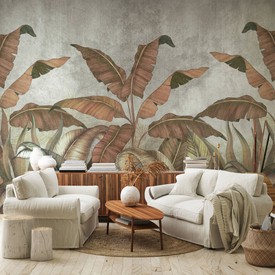 Wall mural Consalnet Imitation nature concrete leaves 14530