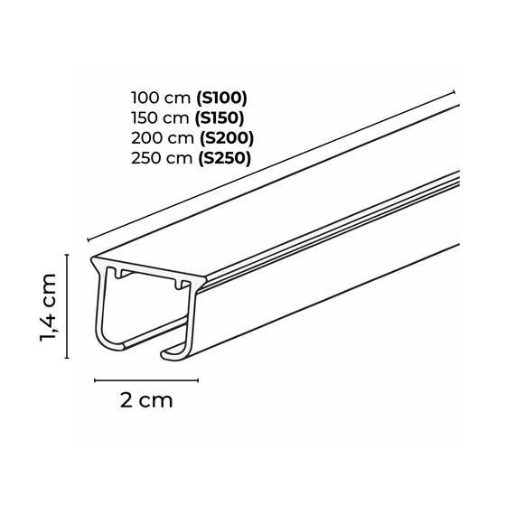 Mardom Decor Szyna aluminiowa pojedyncza komplet S150 (100 cm)