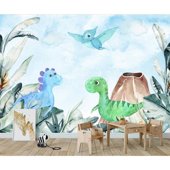 Wall mural Consalnet For kids dinosaurs watercolour 14678