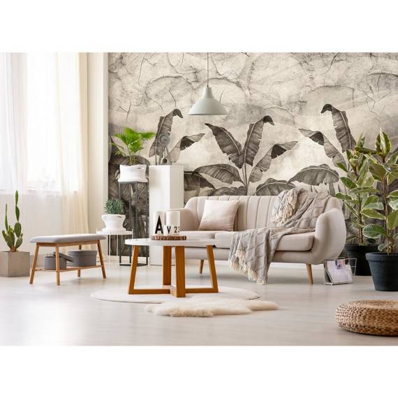 Wall mural Consalnet Imitation nature concrete leaves II 14531