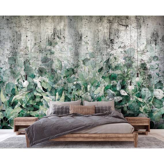 Wall mural Consalnet Leaves on concrete IV 14515