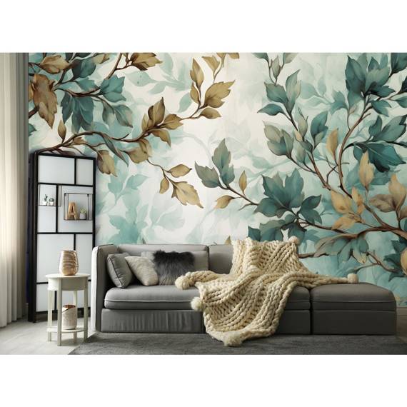 Wall mural Consalnet Painted Leaves Branches 14756