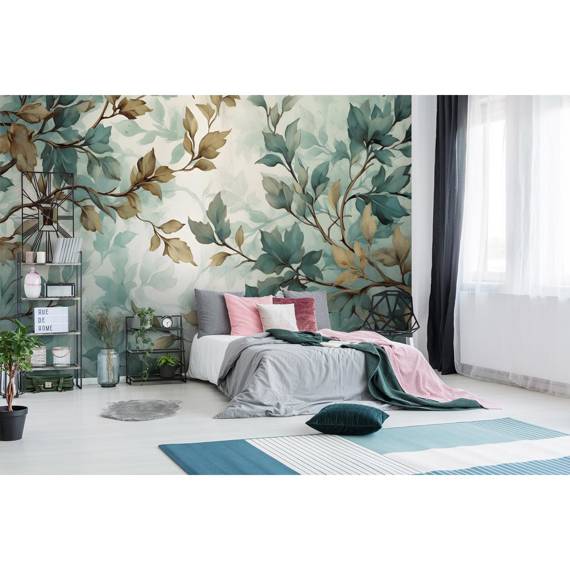 Wall mural Consalnet Painted Leaves Branches 14756