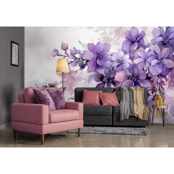 Wall mural Consalnet Violet Flowers 3D 14736