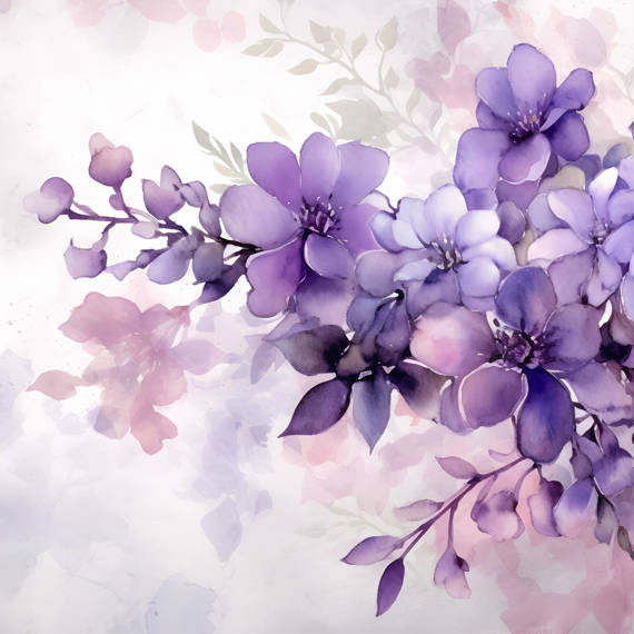 Wall mural Consalnet Violet Flowers 3D 14736