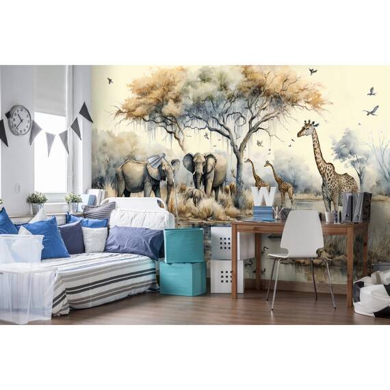 Wall mural Consalnet Watercolor Safari 14571