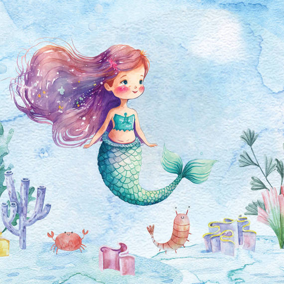 Wall mural Consalnet Watercolor mermaid 14682