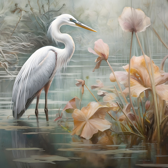 Wall mural Consalnet White Heron 14725