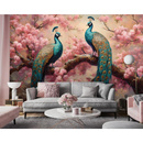 Wall mural Consalnet Peacocks in Cherry Blossoms 14722