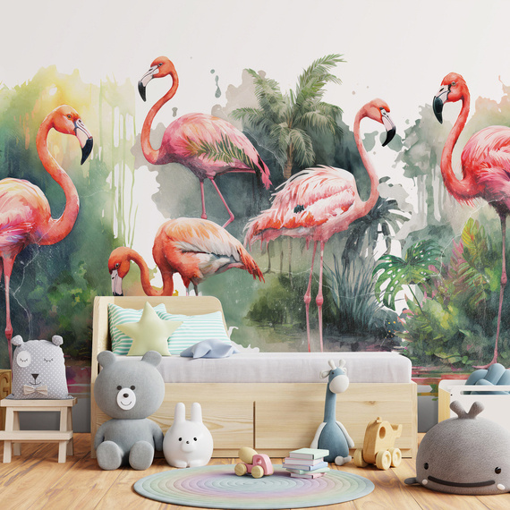 Fototapete Consalnet Aquarell-Flamingos 14558