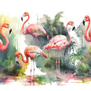 Fototapete Consalnet Aquarell-Flamingos 14558